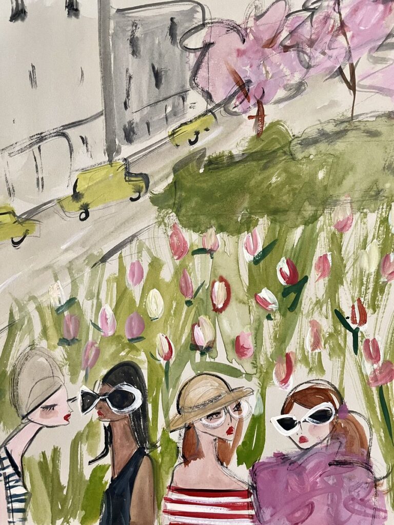 🌳🚺🚗 Nature Meets Woman: A Colorful Journey Through Time and Space 🎨🌟