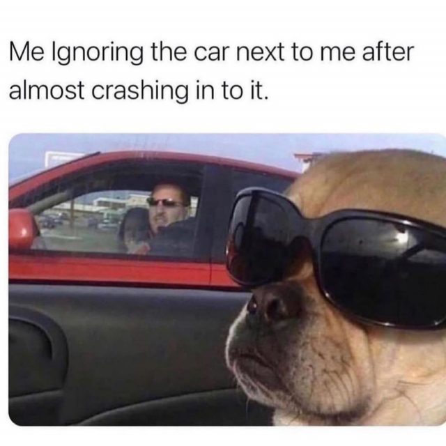 Me ignoring the car next to me after almost crashing into it